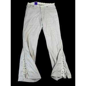 Nwt Gypsy Jeans Laced Hobo Style Pants with Lace Trimming Beige Sz: 9/10 B8